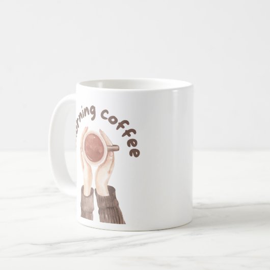 朝 コーヒーマグカップ (正面左)