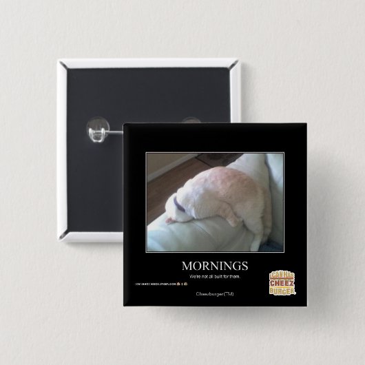 朝 缶バッジ (正面&裏面)