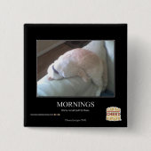 朝 缶バッジ (正面)