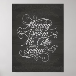 朝、mrコーヒーは白い色で話壊 ポスター