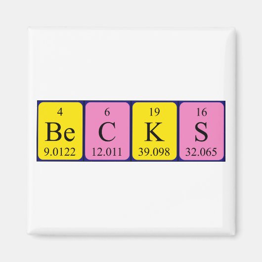 期別テーブル名マグネットのベック マグネット (正面)