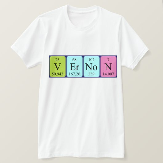 期別表名のシャツ Tシャツ (デザイン正面)