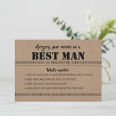 期待される内容 – おもしろい花婿介添人提案 招待状 (スタンド正面)