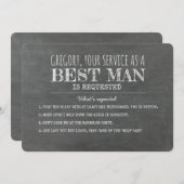 期待される内容 – おもしろい花婿介添人提案 招待状 (正面/裏面)