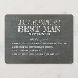 期待される内容 – おもしろい花婿介添人提案 招待状