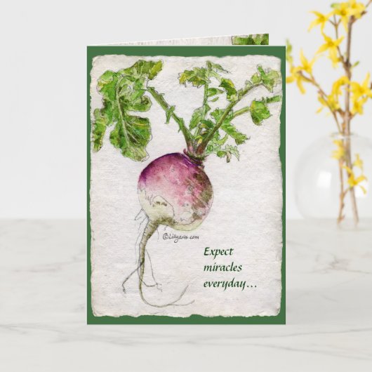 期待して下さい毎日奇跡を… ファインアートの挨拶状 カード (黄色い花)