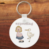 期待する母とコウノトリ キーホルダー (正面)