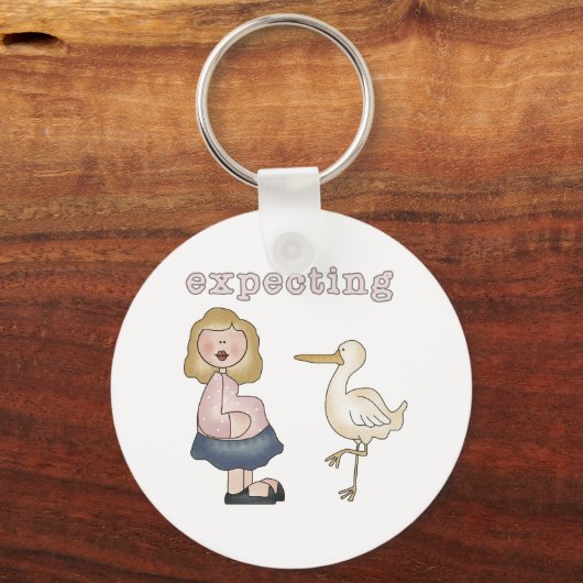 期待する母とコウノトリ キーホルダー (正面)