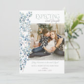 期待と明るい正方形の写真妊娠 シーズンカード (スタンド正面)