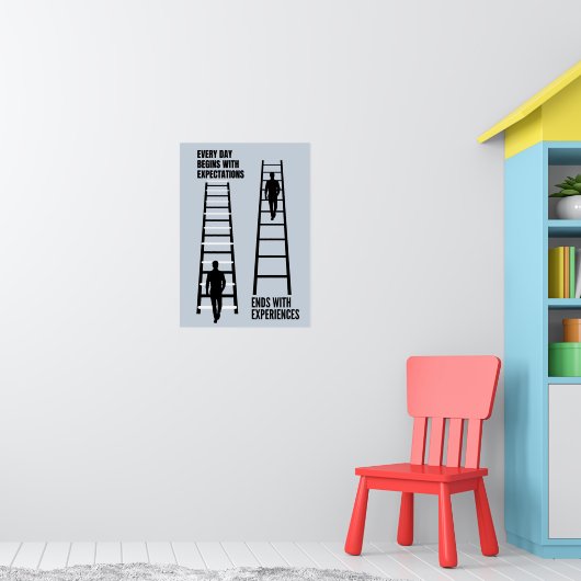 期待と経験のはしごやる気を起こさせる ポスター (子ども部屋1)