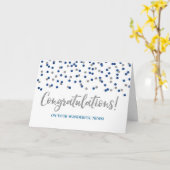 期待に応える青いシルバードット カード (黄色い花)