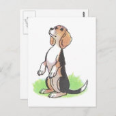 期待の子犬 ポストカード (正面/裏面)