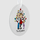 期待カップル幼児の女の子クリスマスオーナメント オーナメント (正面)