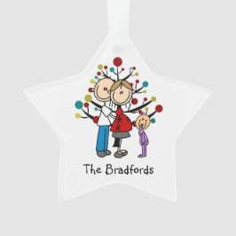 期待カップル幼児の女の子クリスマスオーナメント オーナメント