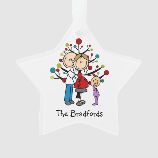 期待カップル幼児の女の子クリスマスオーナメント オーナメント (正面)