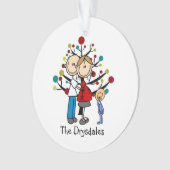 期待カップル幼児の男の子のクリスマスの飾り オーナメント (正面)