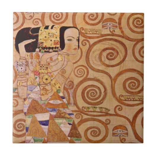 期待クリムトヴィンテージビクトリアンアールヌーボー タイル (正面)