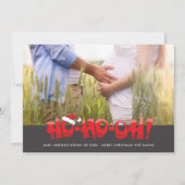 期待ベビーカップル写真クリスマスホーああ シーズンカード (正面)