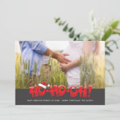 期待ベビーカップル写真クリスマスホーああ シーズンカード (スタンド正面)