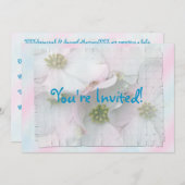 期待ベビー開花ハナミズキのシャワー招待状 招待状 (正面/裏面)