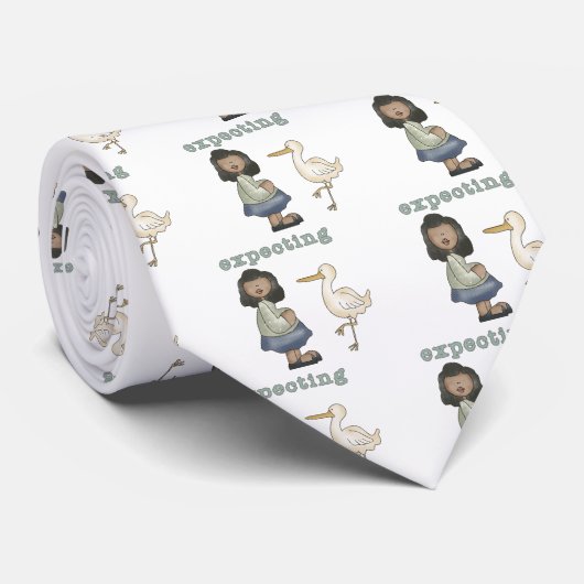 期待 – アフリカ系アメリカ人の母とコウノトリ ネクタイ (ロール)