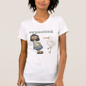 期待 – アフリカ系アメリカ人の母とコウノトリ Tシャツ (正面)