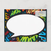 期日の変更おもしろい延期おもしろい漫画 モダン ポストカード (裏面)