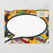 期日の変更おもしろい延期モダン漫画簿 案内ポストカード (裏面)