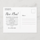 期日の変更ブライダルシャワー延期カード 案内ポストカード (裏面)