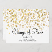 期日の変更ブライダルシャワー金ゴールド星 セーブザデート (正面/裏面)