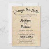 期日の延期さ結婚れた茶色の羊皮紙の変更 セーブザデート (正面)