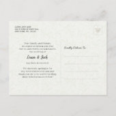 期日の延期結婚を変更する 案内ポストカード (裏面)