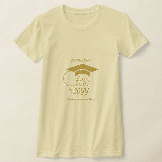 ...期生+名言入りゴールドデザイン Tシャツ (レイダウン)