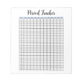 期間トラッカーメモ帳 ノートパッド (正面)