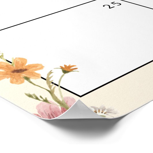 期限を推測する赤ちゃんシャワーのカレンダー ポスター (角)