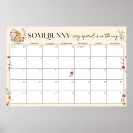 期限を推測する赤ちゃんシャワーのカレンダー ポスター