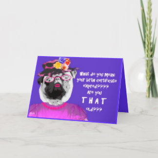 期限切れの出生証明書およびパグ カード