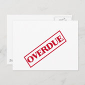 期限切れスタンプ – 赤インク ポストカード (正面/裏面)