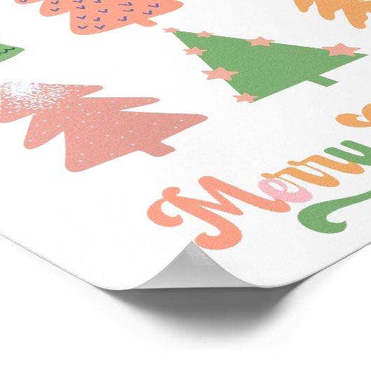 木々お洒落が生粋のメリークリスマス ポスター (角)