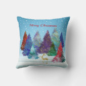 木々かわいらしカラフルトナカイのクリスマス クッション (裏面)