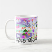 木々がクリスマスに咲く コーヒーマグカップ (左)