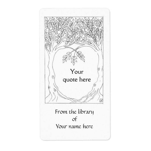 木々が一緒に成長する本プレート ラベル (正面)