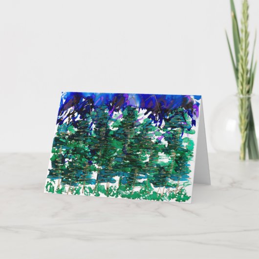 木々が眠るのを見るロビチュートカード サンキューカード (正面)