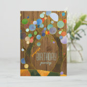 木々とカラフルバーンウッドの誕生日パーティー 招待状 (スタンド正面)