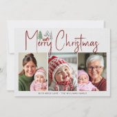 木々と冬の風景、雪の写真クリスマス シーズンカード (正面)