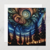 木々と夜空を持つ神秘的なエーテル芸術 (正面/裏面)