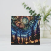 木々と夜空を持つ神秘的なエーテル芸術 (スタンド正面)