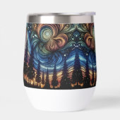 木々と夜空を持つ神秘的なエーテル芸術 (左面)