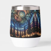 木々と夜空を持つ神秘的なエーテル芸術 (背面)