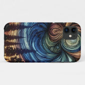 木々と夜空を持つ神秘的なエーテル芸術 Case-Mate iPhoneケース (裏面(横))